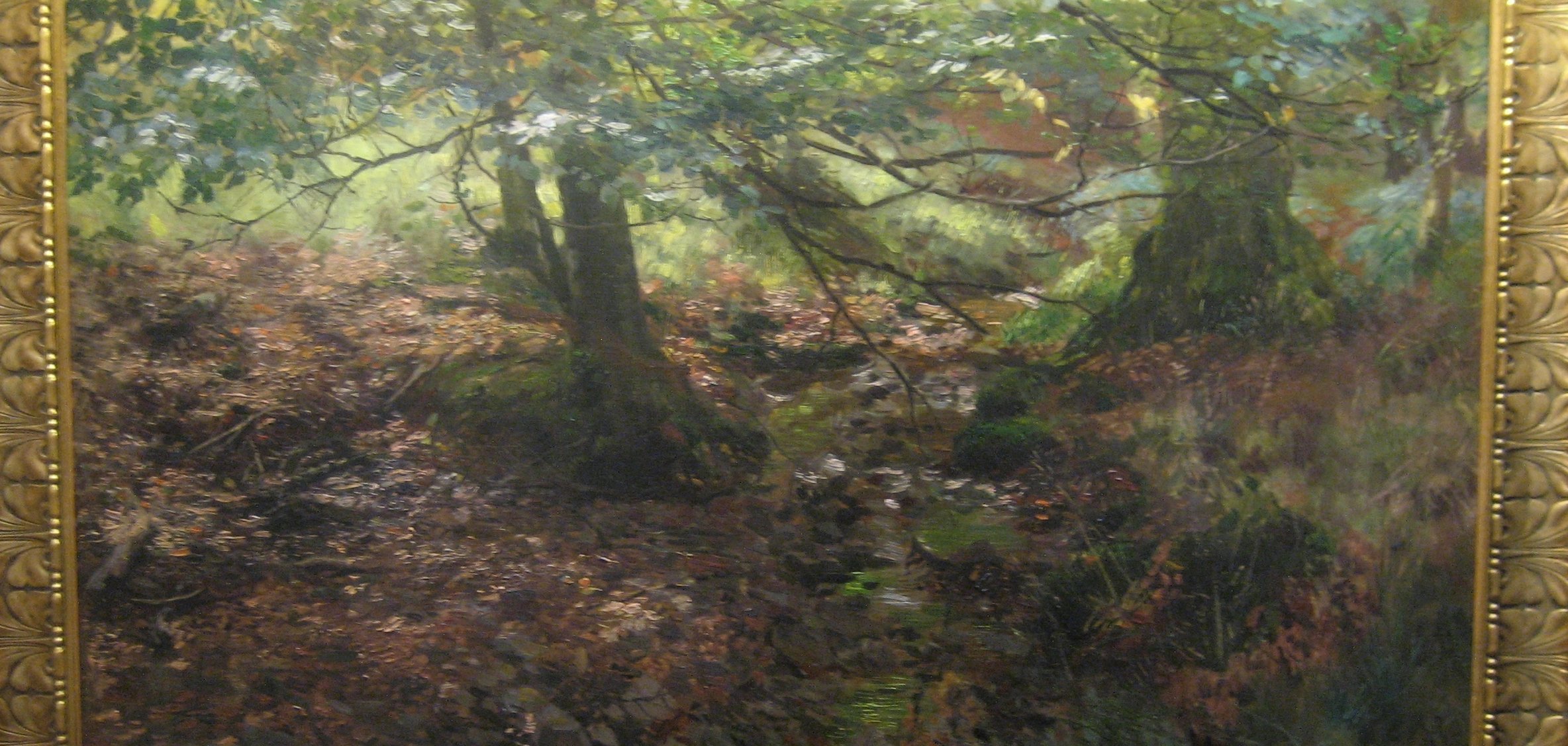 Waldbach im Unterholz zwischen Eichen und Buchen_Ölgemälde_89 x 114 cm.JPG