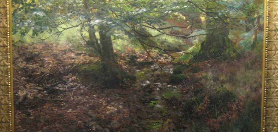 Waldbach im Unterholz zwischen Eichen und Buchen_Ölgemälde_89 x 114 cm.JPG